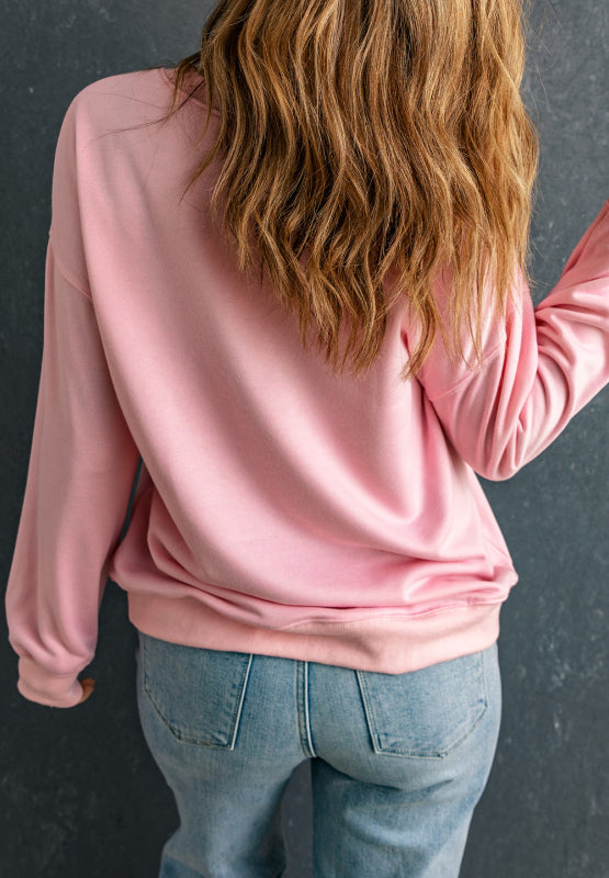Valentine���s Day XOXO Round Neck Drop Shoulder Sweatshirt