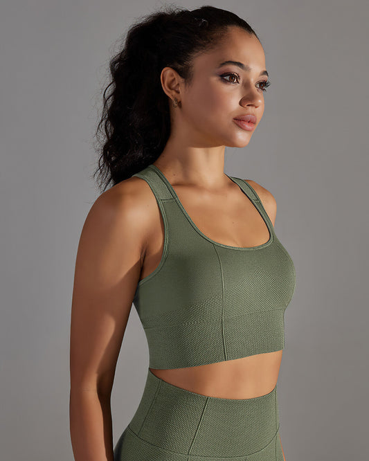 Alodia Racerback Sports Bra - Army Green