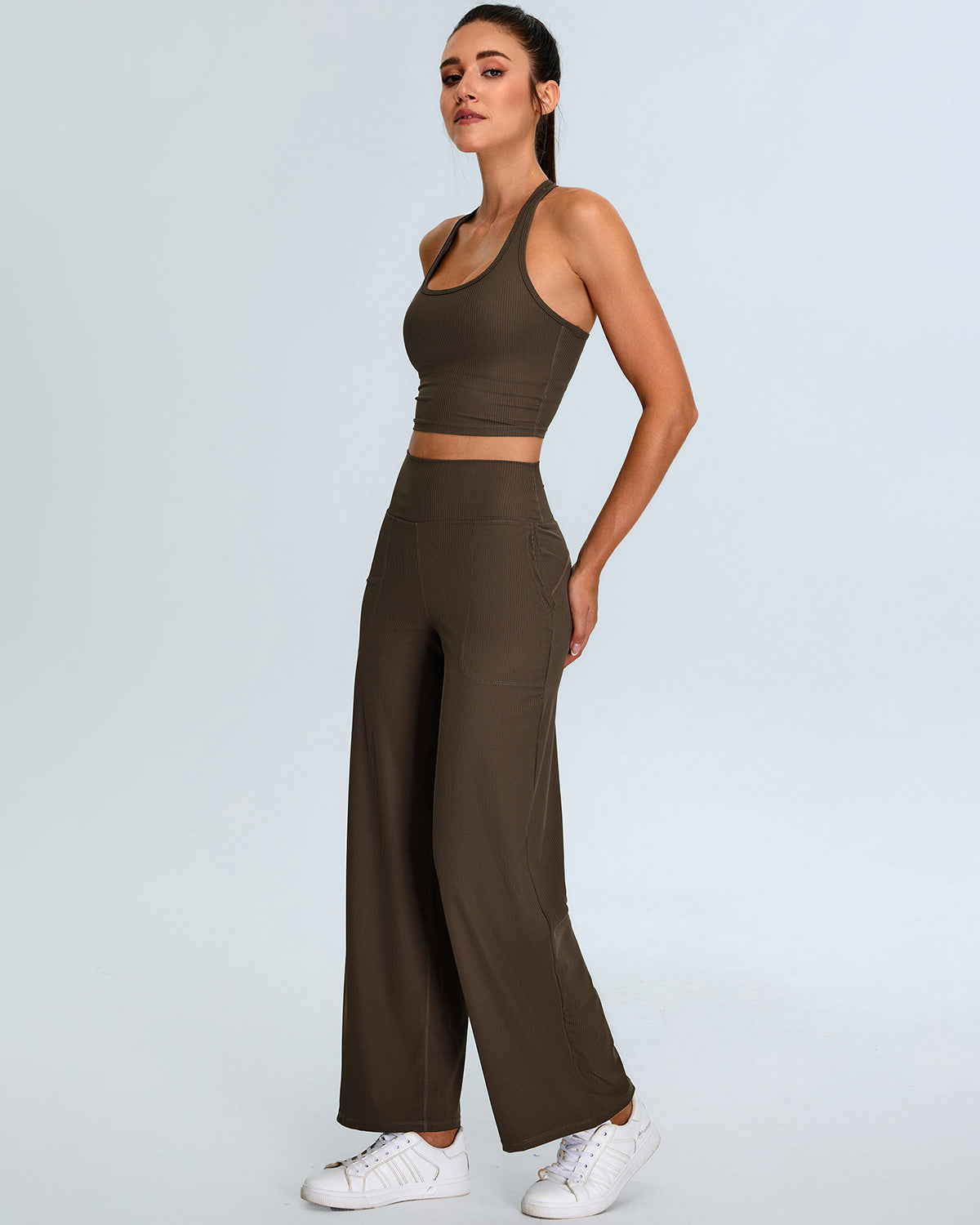 Calista Crop Top - Brown