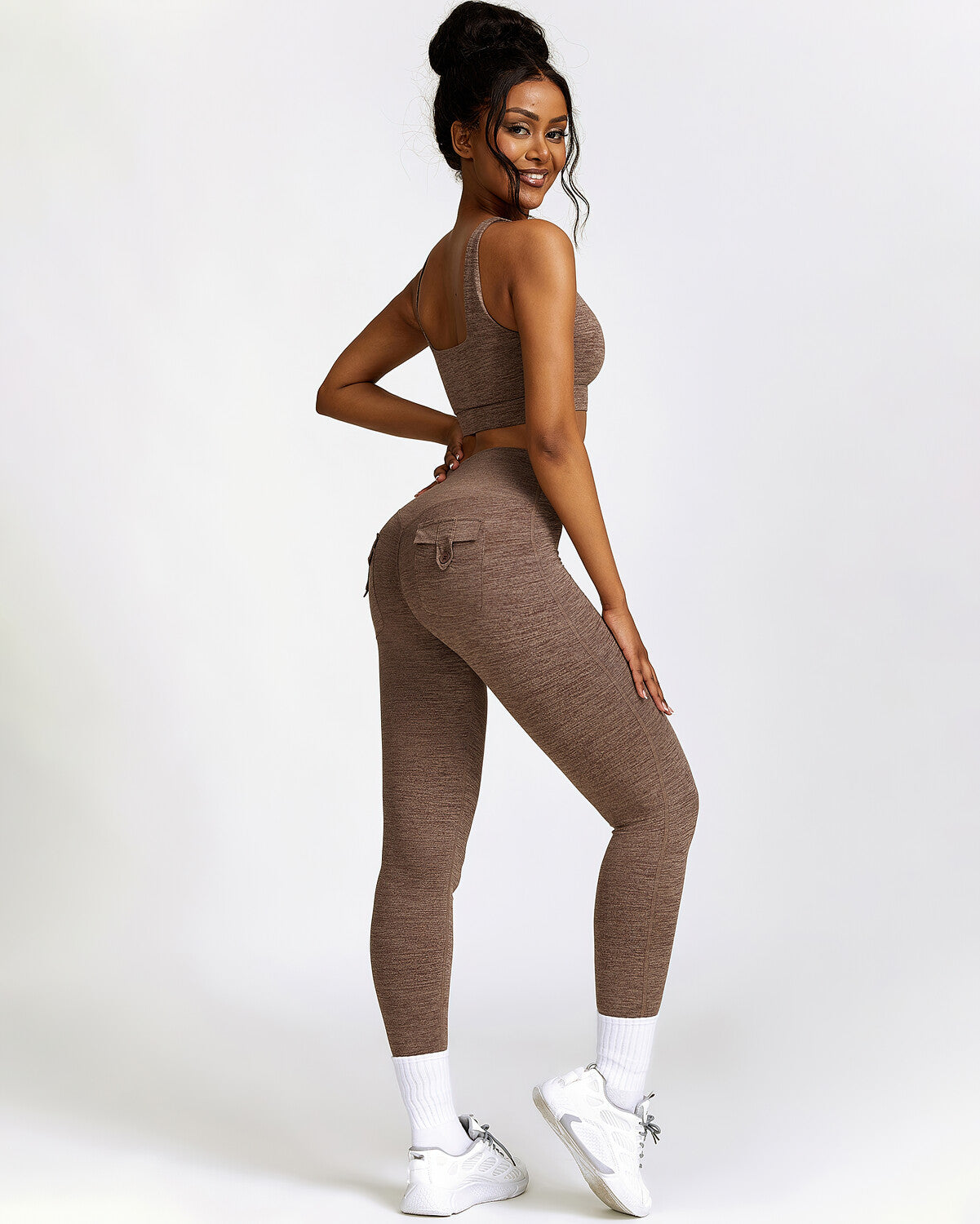Jemma Seamless Pocket Leggings - Brown