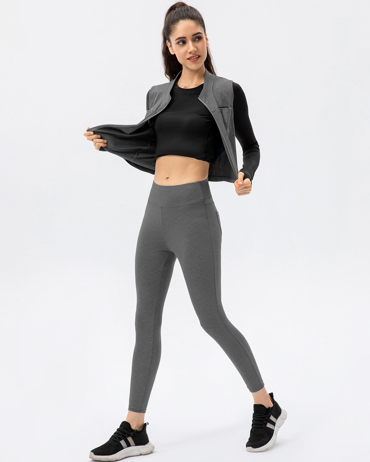 Katty Pocket Leggings - Grey