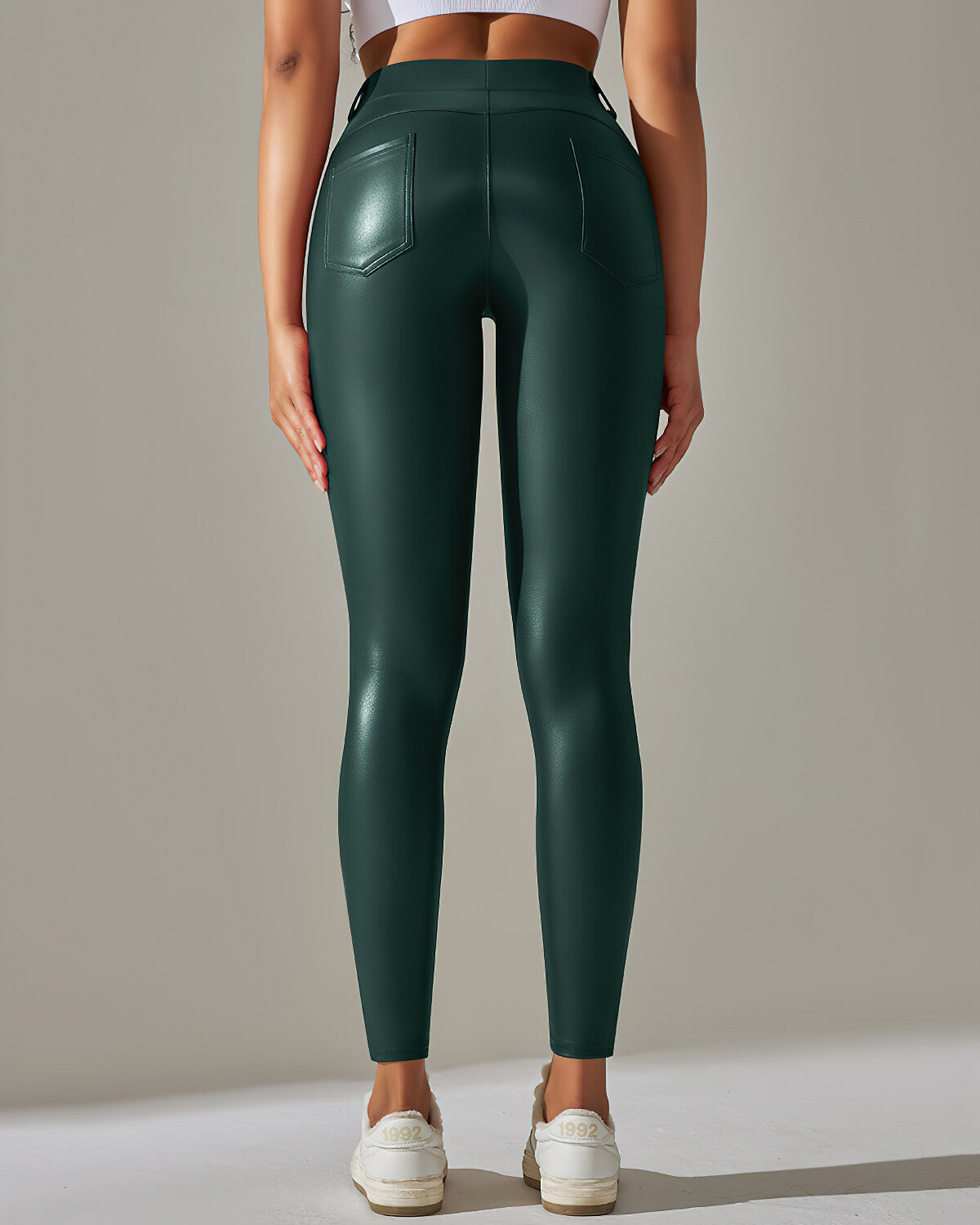 Kenna Vegan Leather Leggings - Green
