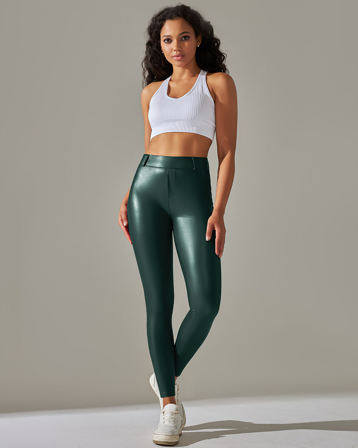 Kenna Vegan Leather Leggings - Green