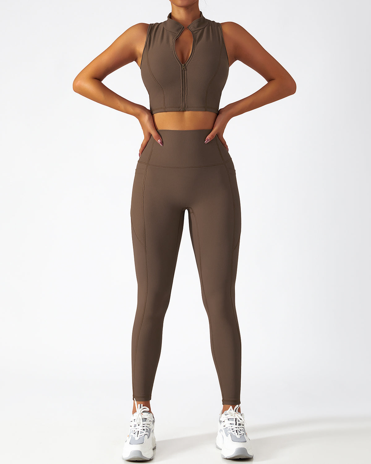 React Seamless Pocket Legging - Coffee