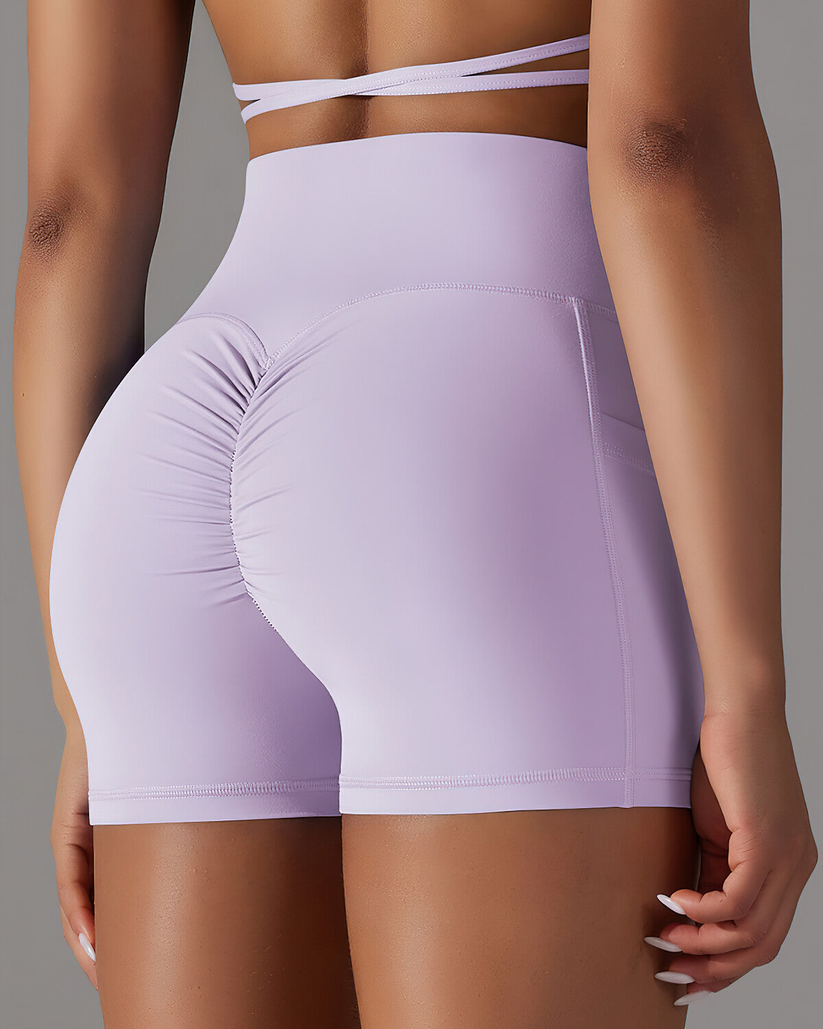 Selene Seamless Pocket Shorts - Purple
