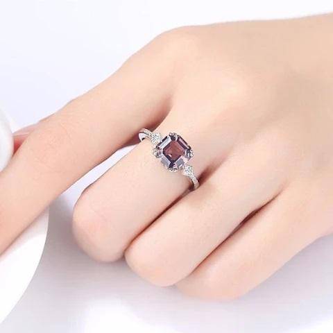 Morganite 925 Sterling Silver Ring Set set