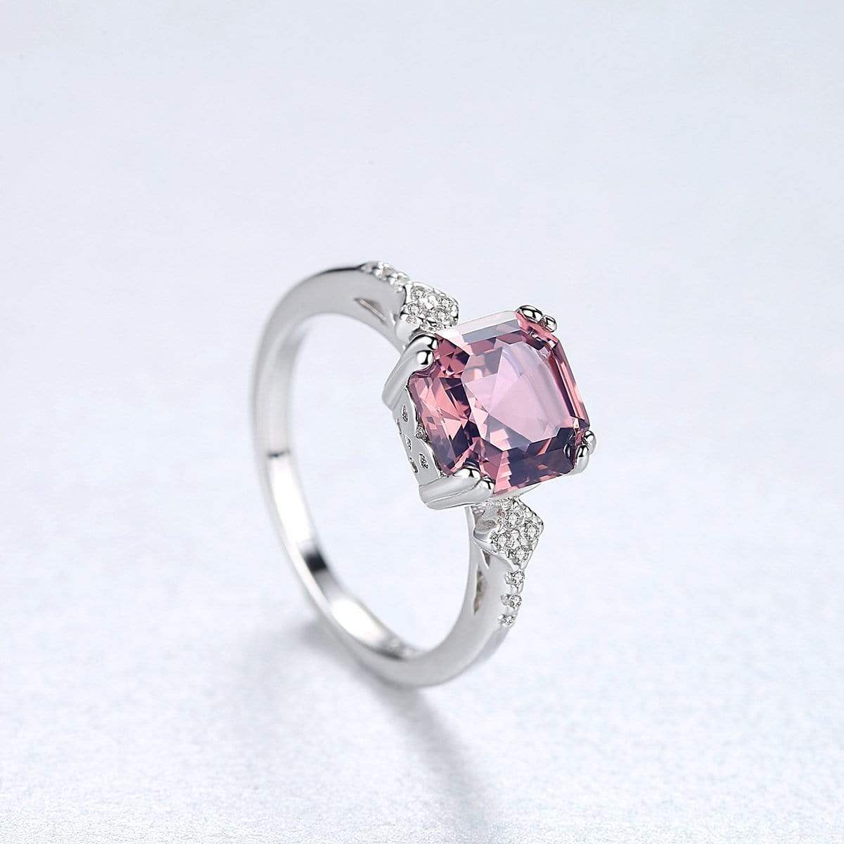 Morganite 925 Sterling Silver Ring Set set