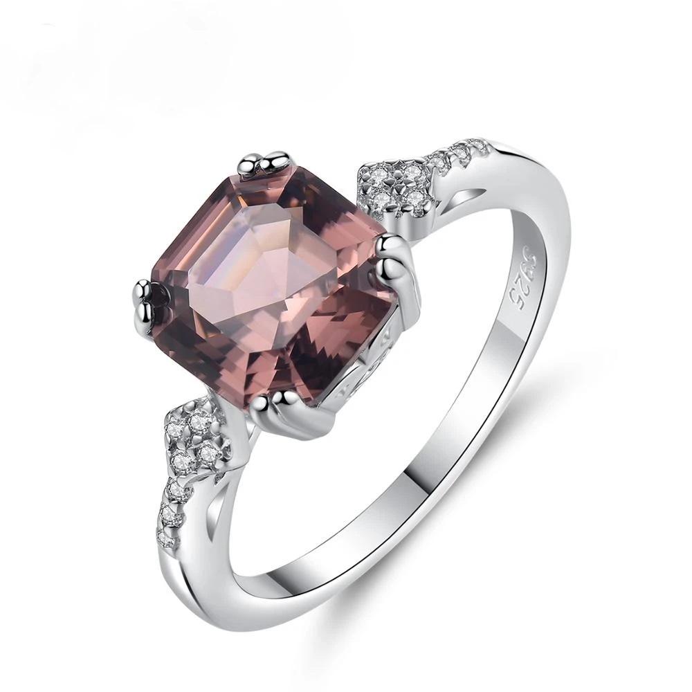 Morganite 925 Sterling Silver Ring Set set