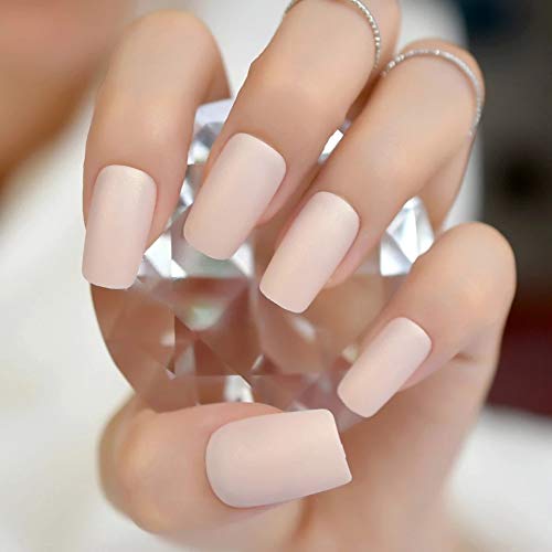 Press On Nails Beige Matte Square Nail Kit