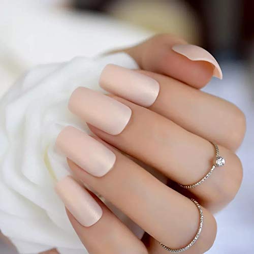 Press On Nails Beige Matte Square Nail Kit
