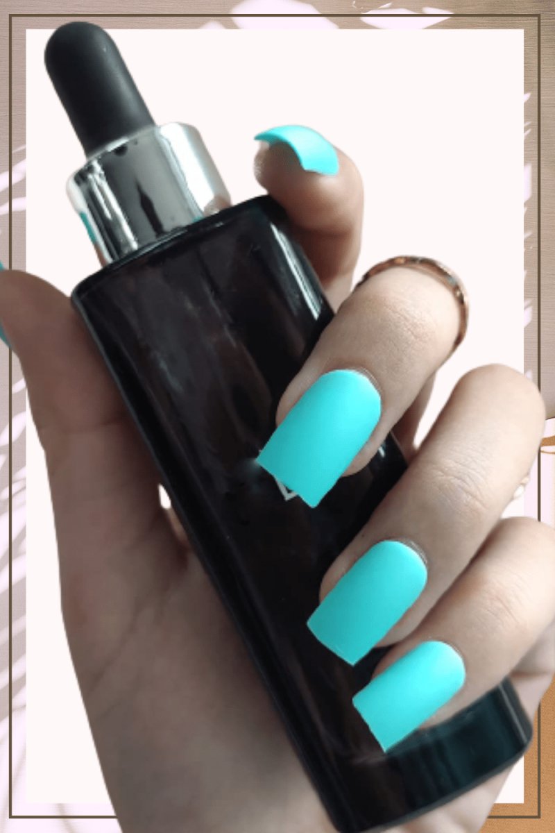 Press On Nails Blue Matte Square Nail Kit