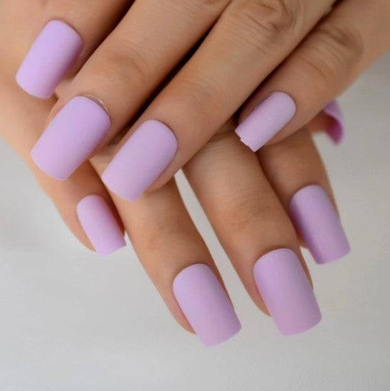 Lavender Matte Square Press On Nails