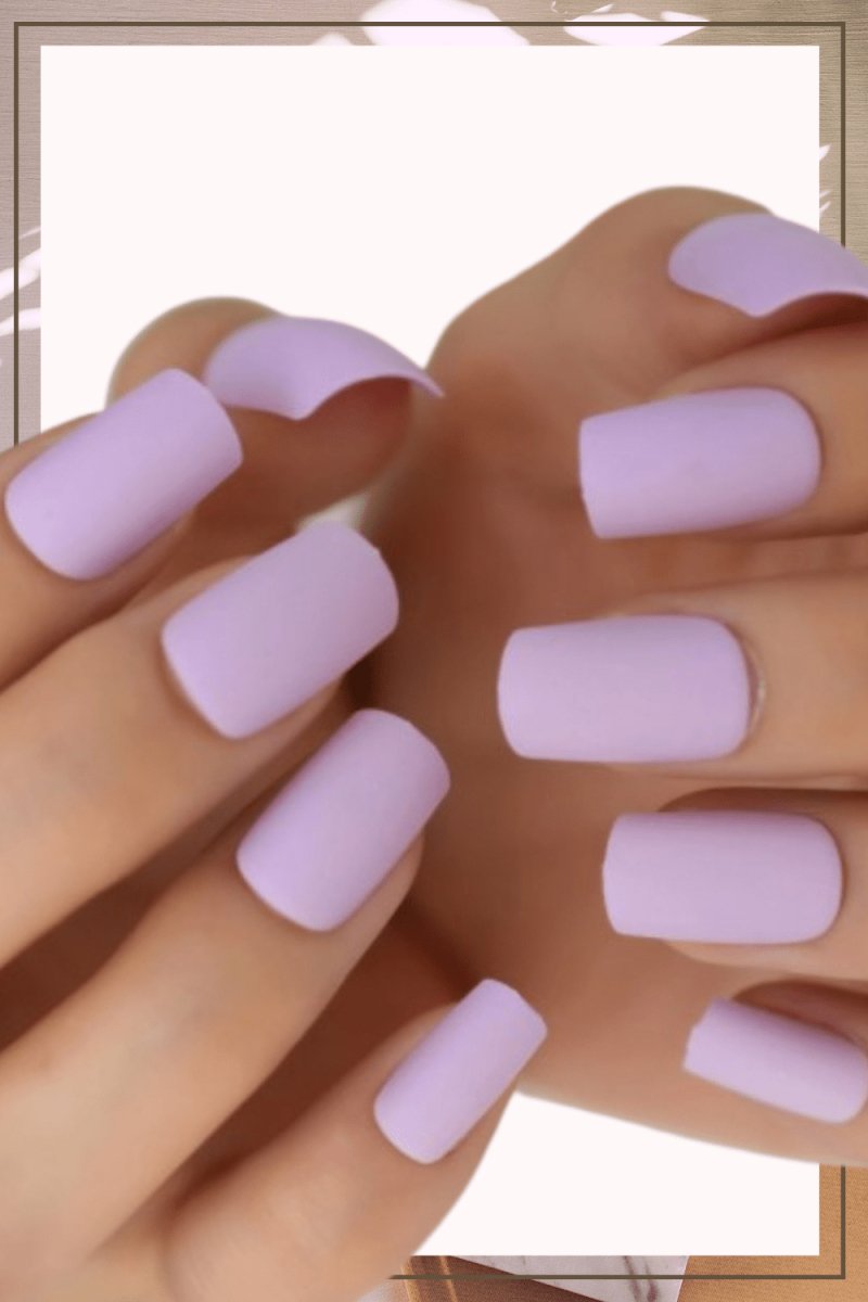 Lavender Matte Square Press On Nails