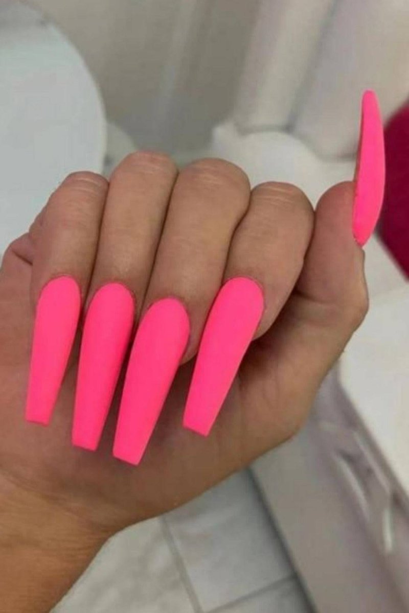 Press On Nails Matte Manicure Polish Coffin Tip Nail Kit