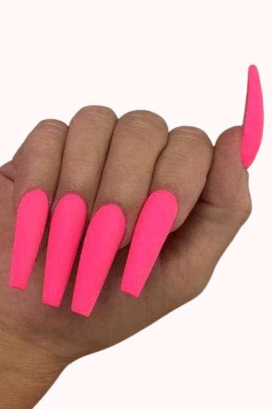 Press On Nails Matte Manicure Polish Coffin Tip Nail Kit