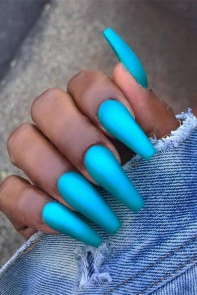 Press On Nails Matte Manicure Polish Coffin Tip Nail Kit