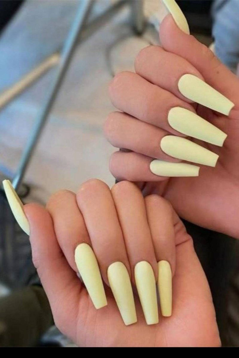 Press On Nails Matte Manicure Polish Coffin Tip Nail Kit