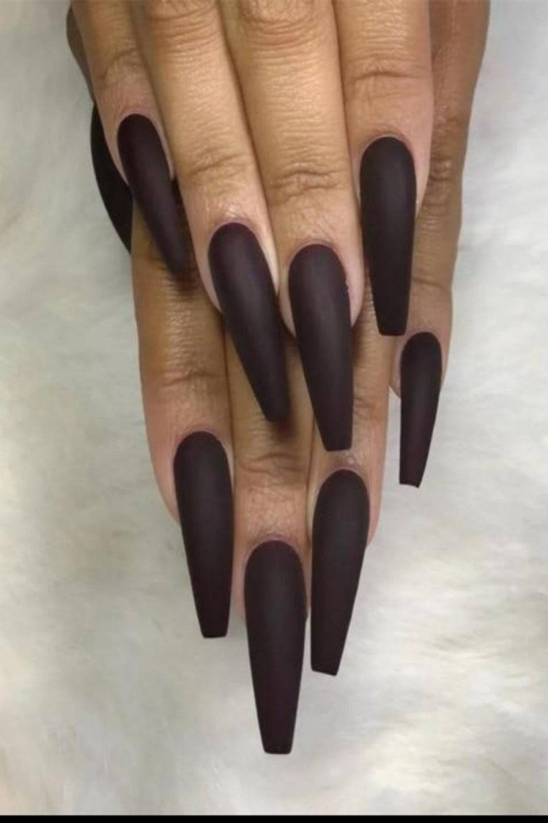 Press On Nails Matte Manicure Polish Coffin Tip Nail Kit