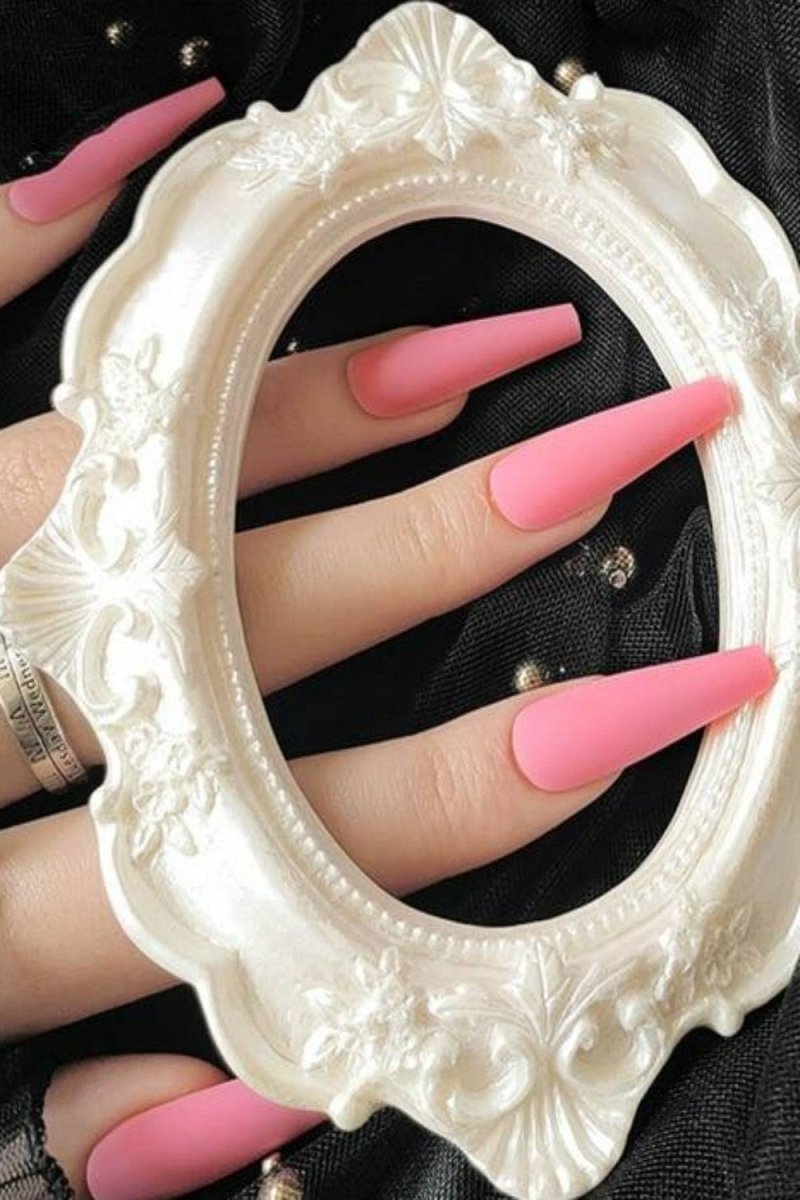 Press On Nails Matte Manicure Polish Coffin Tip Nail Kit