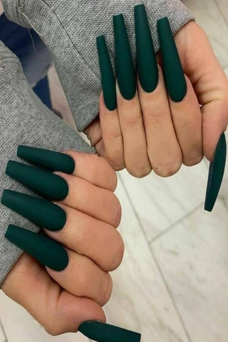 Press On Nails Matte Manicure Polish Coffin Tip Nail Kit