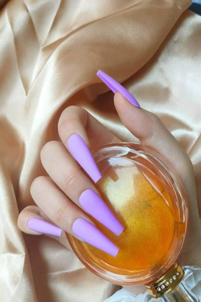 Press On Nails Matte Manicure Polish Coffin Tip Nail Kit