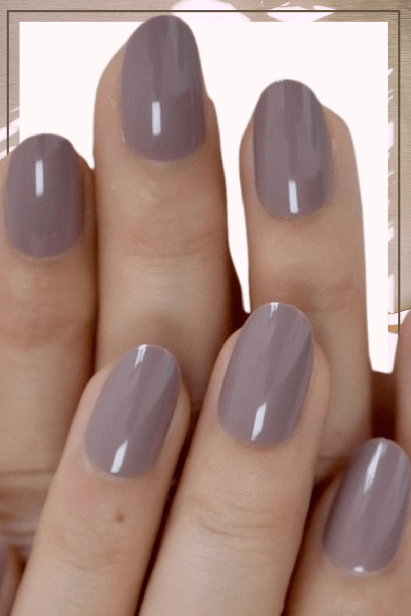 Press On Nails Purple Glossy Almond Nail Kit