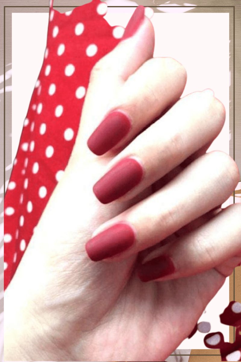 Press On Nails Red Matte Square Nail Kit
