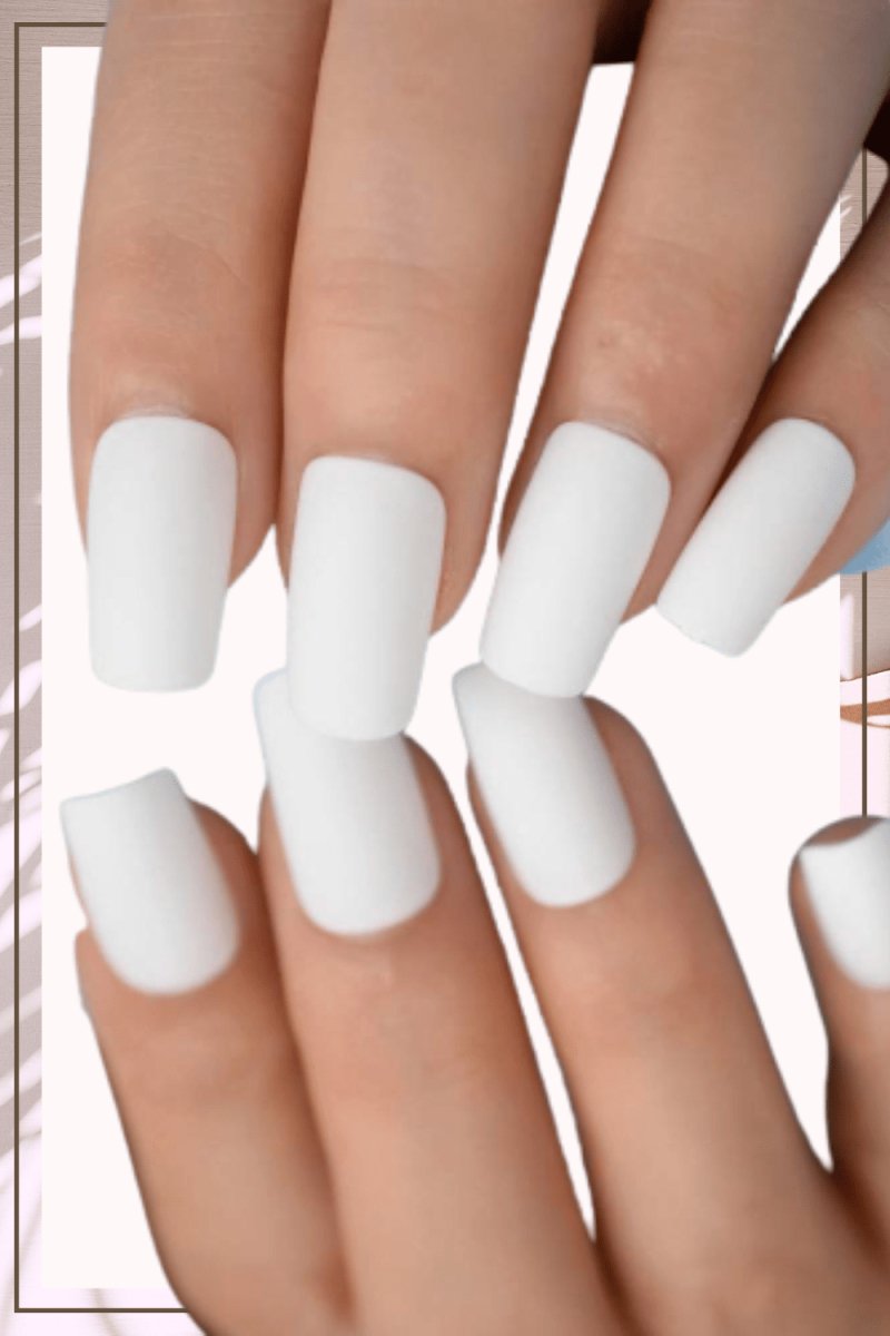 Press On Nails White Matte Square Nail Kit