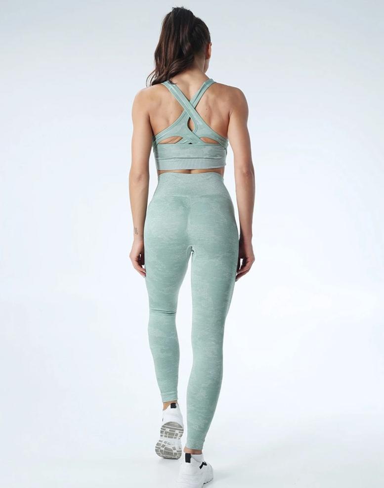 REACT Seamless CAMO Sports Crop - Light Green