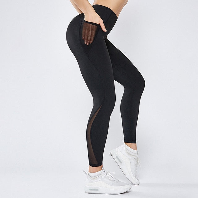 React LUXE Mesh Full Length Legging - Black