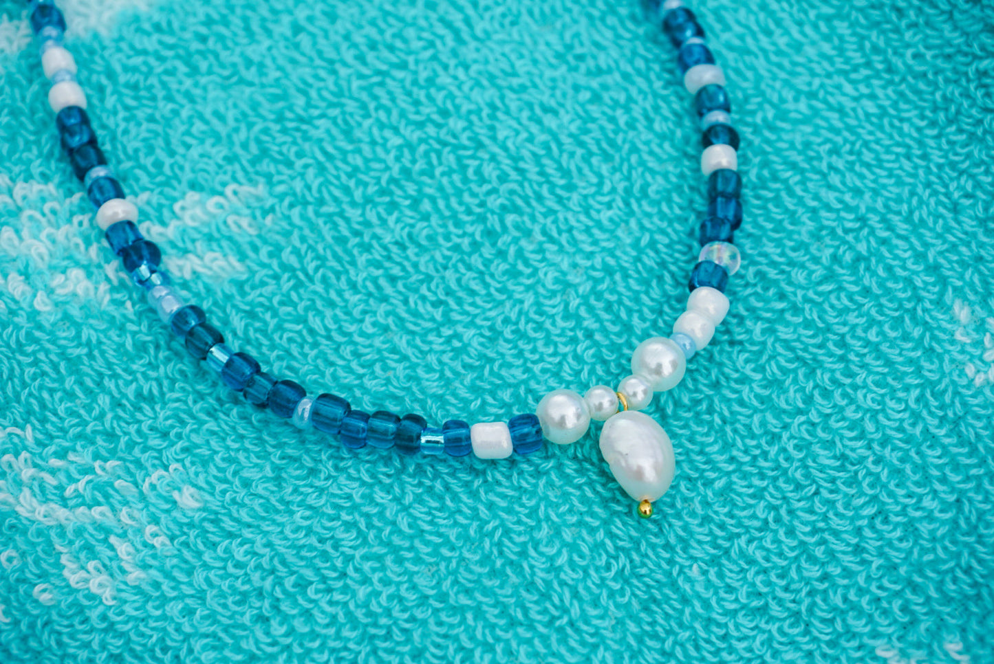 Ocean Life Pearl Seed Bead Necklace