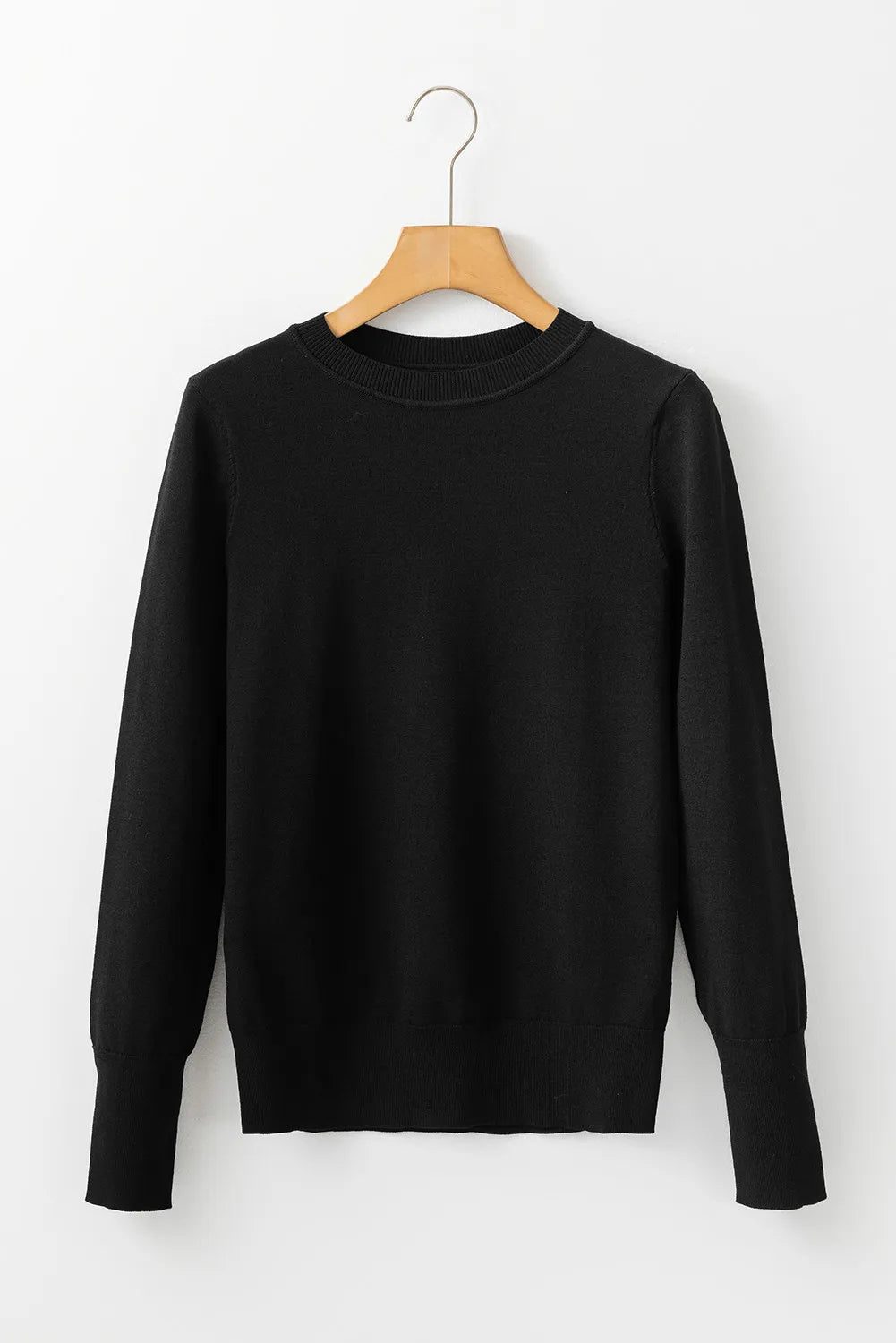 Round Neck Long Sleeve Knit Top