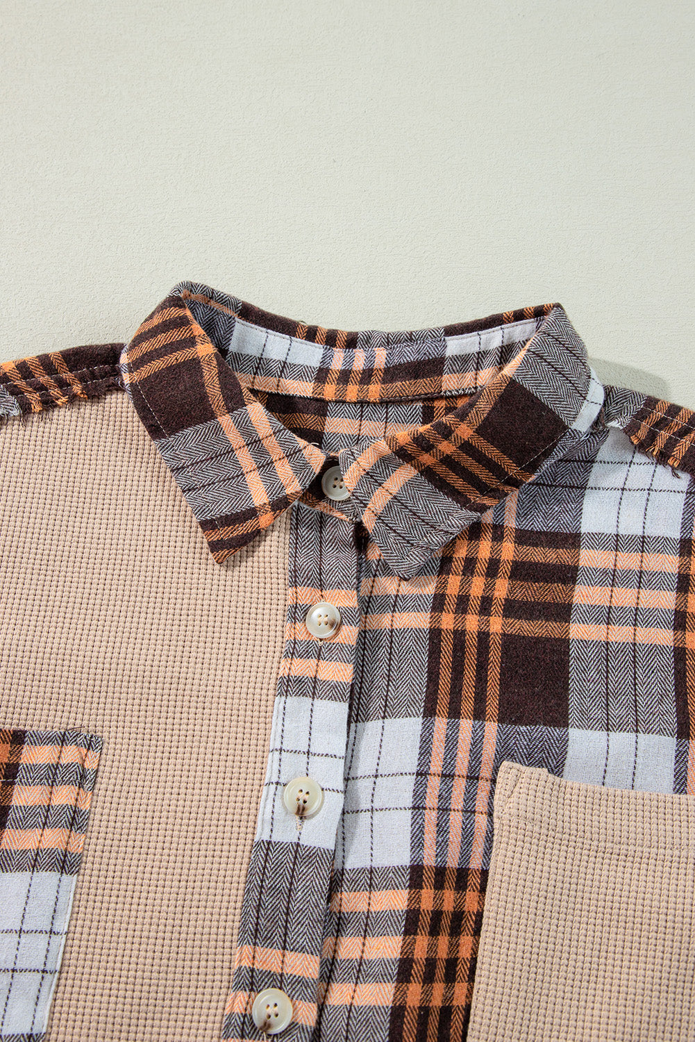 Plaid Button Up Long Sleeve Shacket