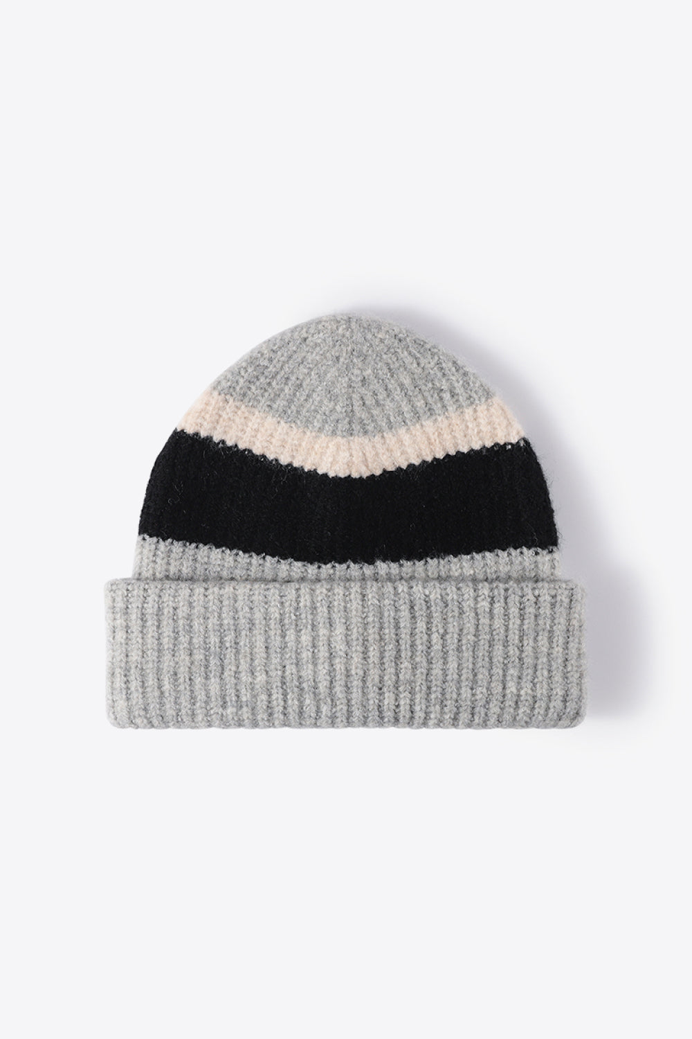 Tricolor Cuffed Knit Beanie