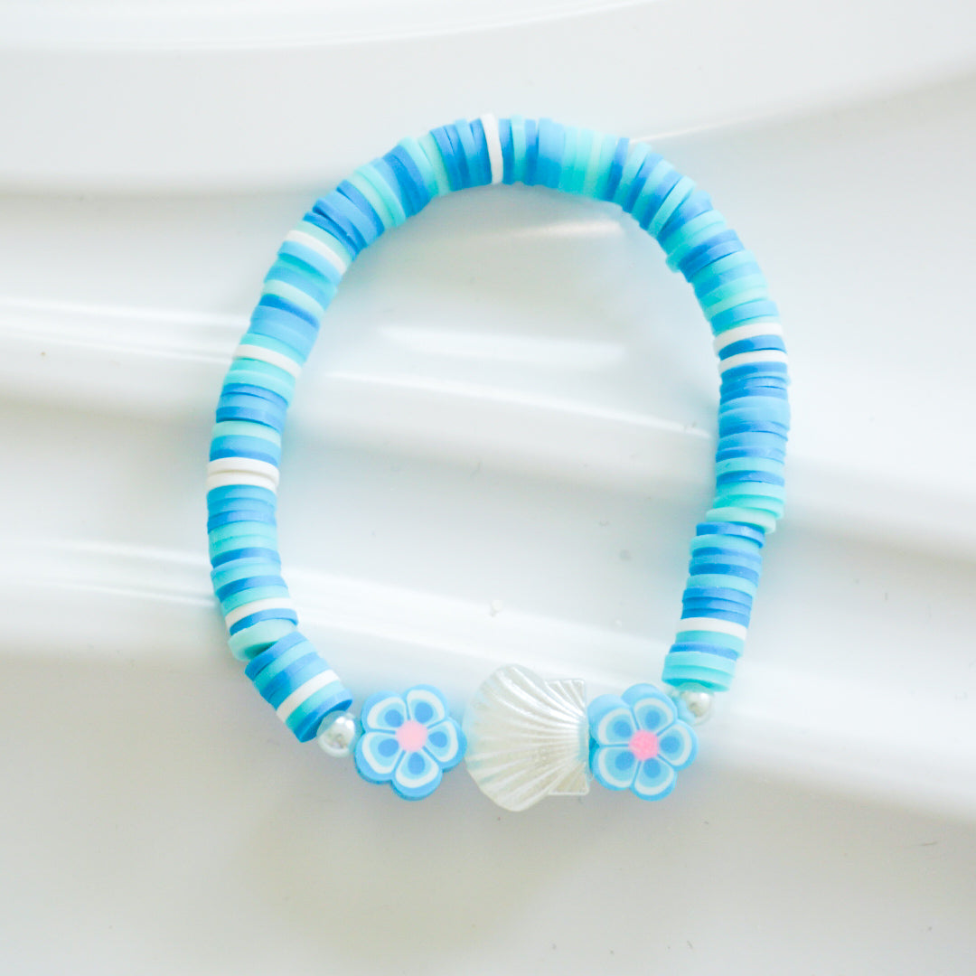 Preppy Clay Bead Bracelet Blue