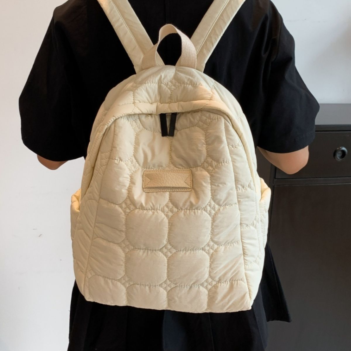 Quilted Polyester Backpack Bag