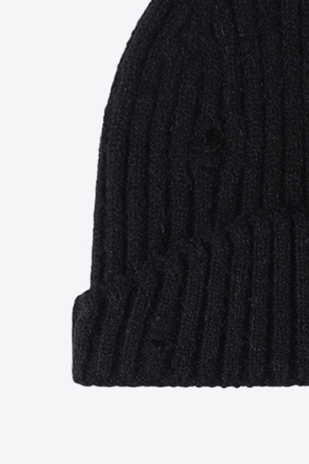 Distressed Rib-Knit Beanie