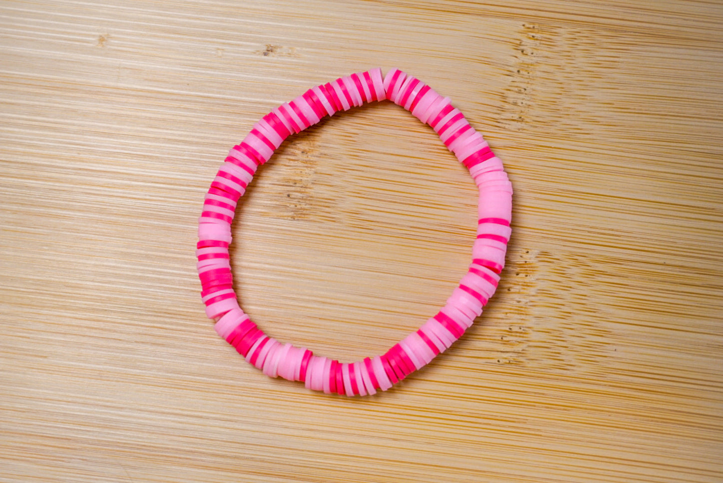 Pink n Preppy clay beaded bracelet