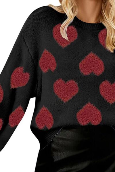 Jennifer Heart Sweater - Black