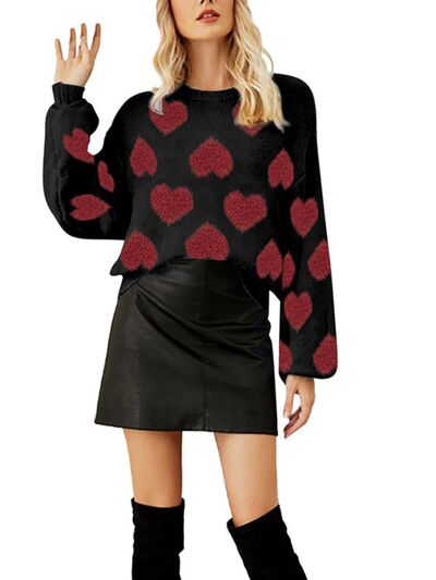 Jennifer Heart Sweater - Black