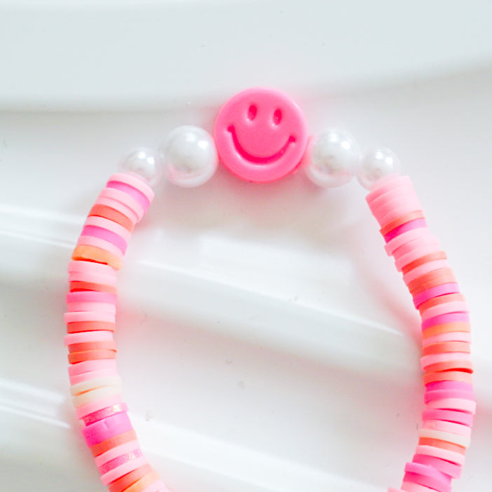 Preppy Smile Clay Bead Bracelet