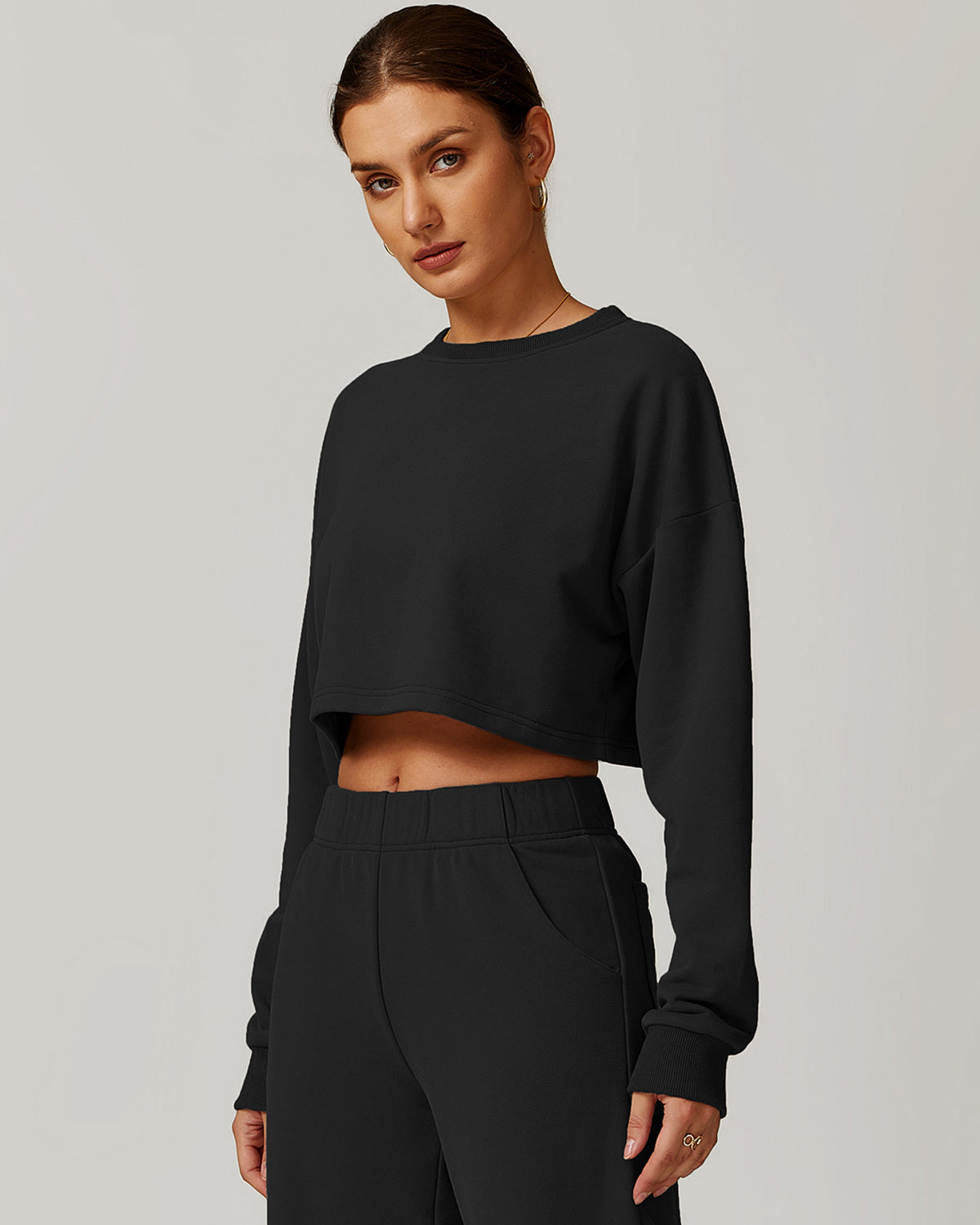 Brynn Crop Sweatshirt - Black