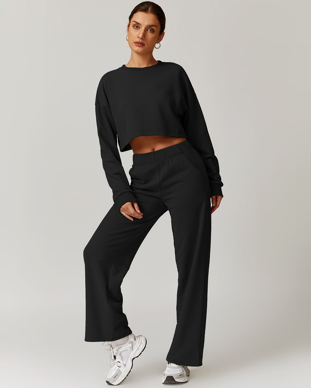 Brynn Crop Sweatshirt - Black