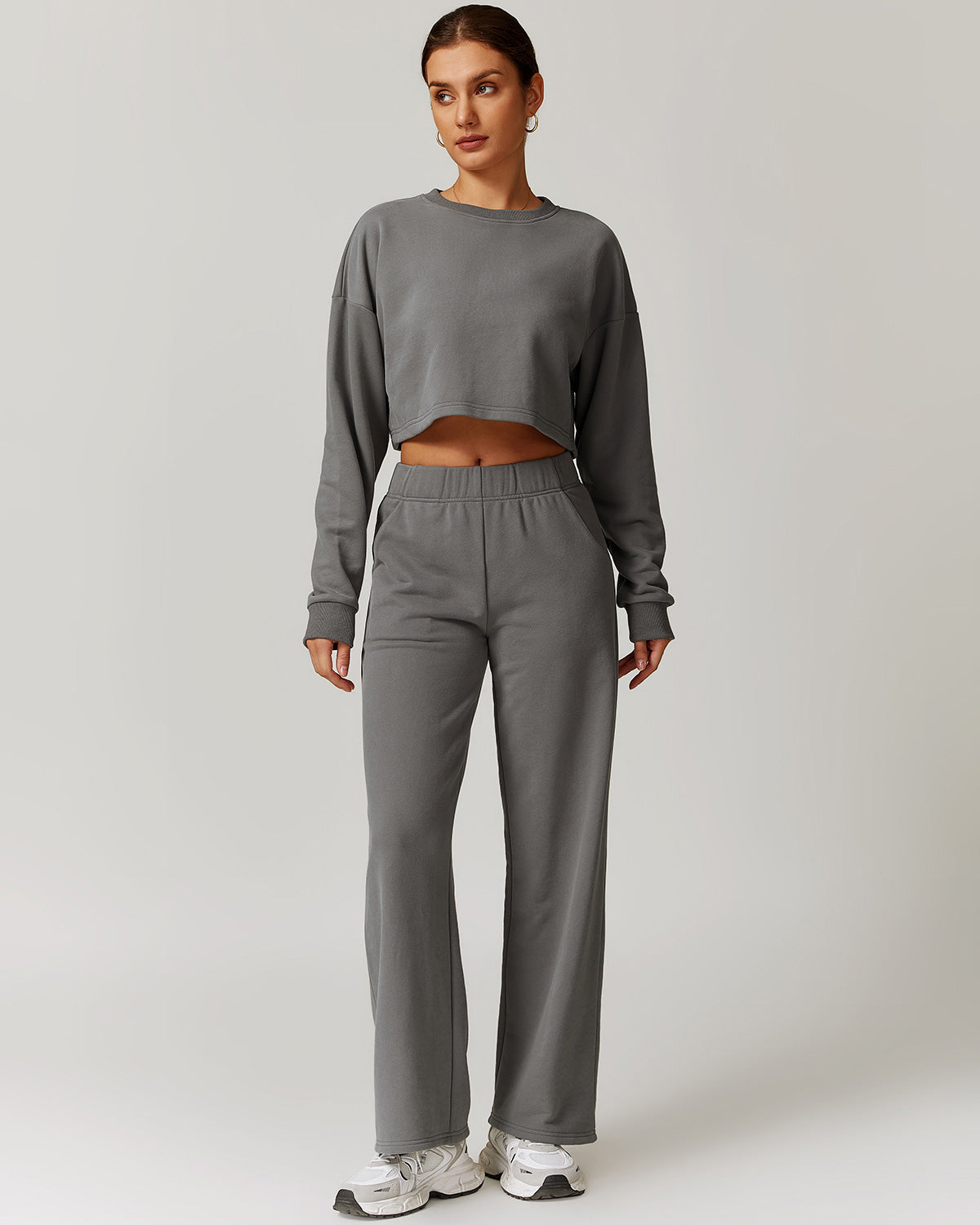 Brynn Crop Sweatshirt - Grey