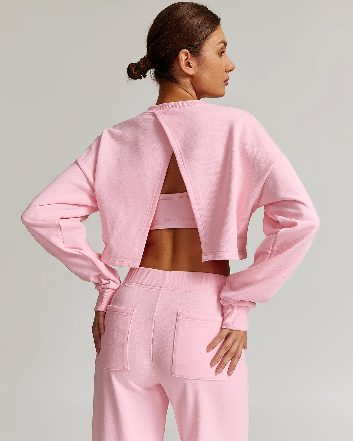 Brynn Crop Sweatshirt - Pink