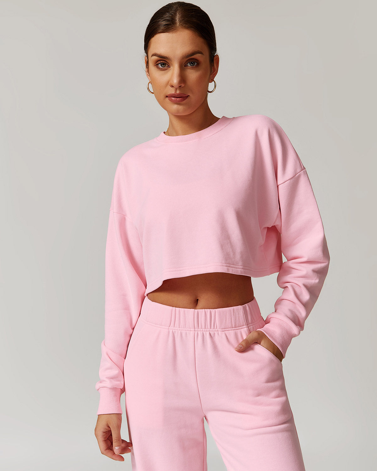 Brynn Crop Sweatshirt - Pink