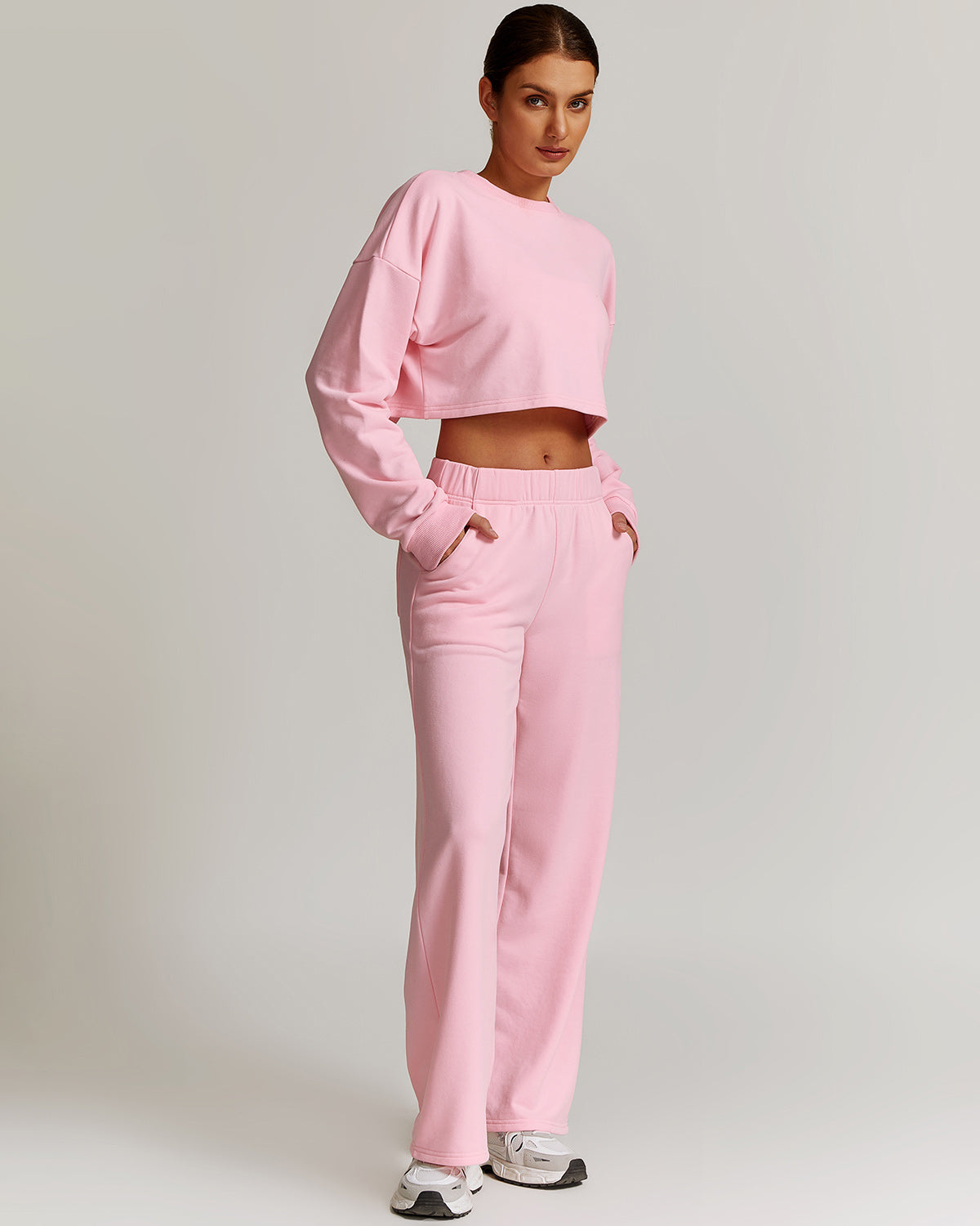 Brynn Crop Sweatshirt - Pink