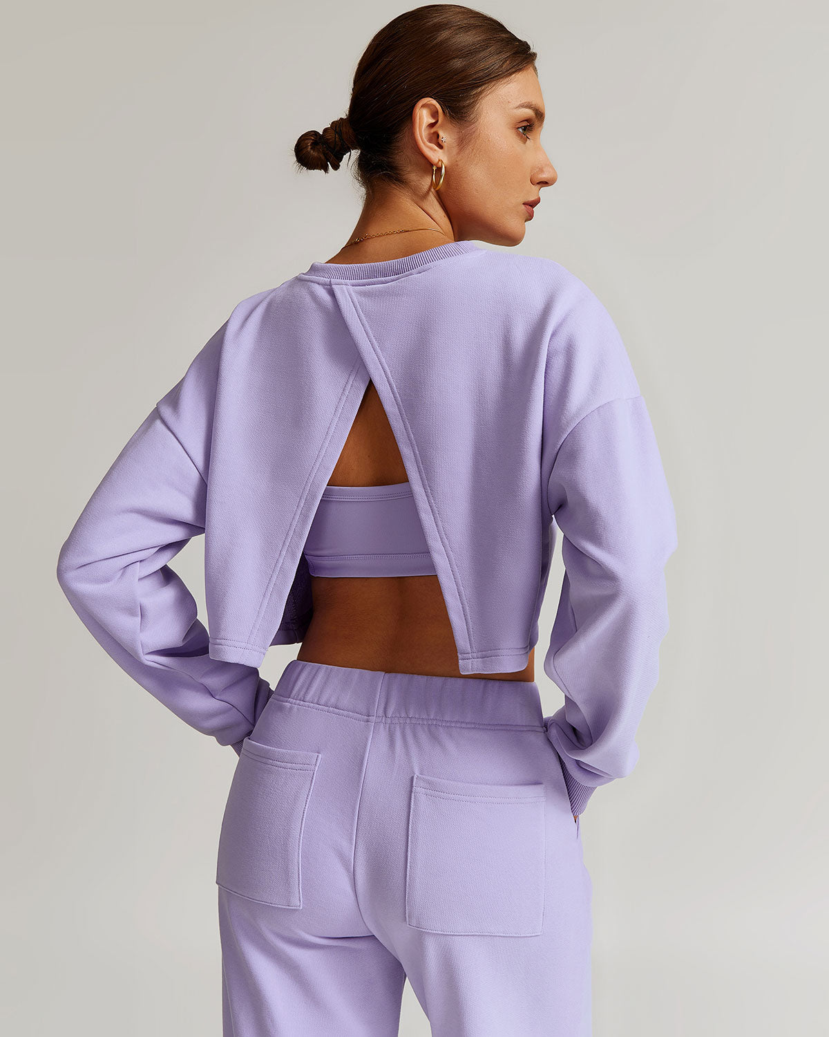 Brynn Crop Sweatshirt - Purple