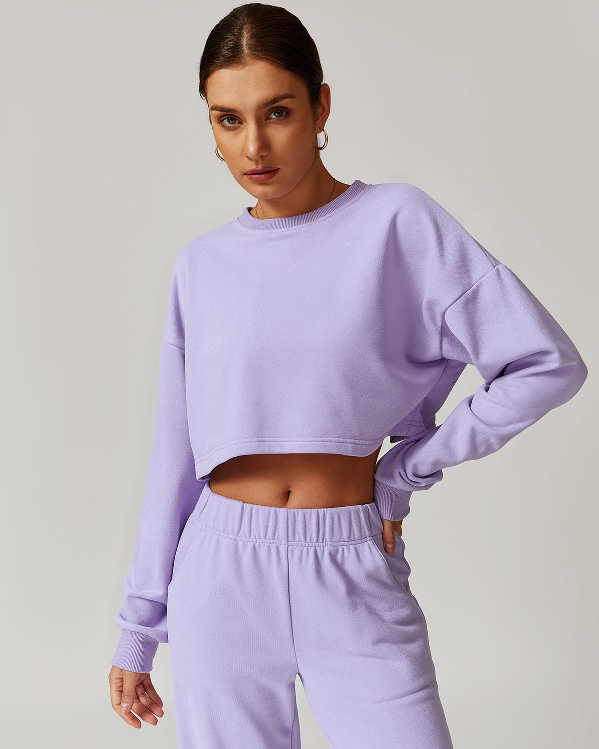 Brynn Crop Sweatshirt - Purple