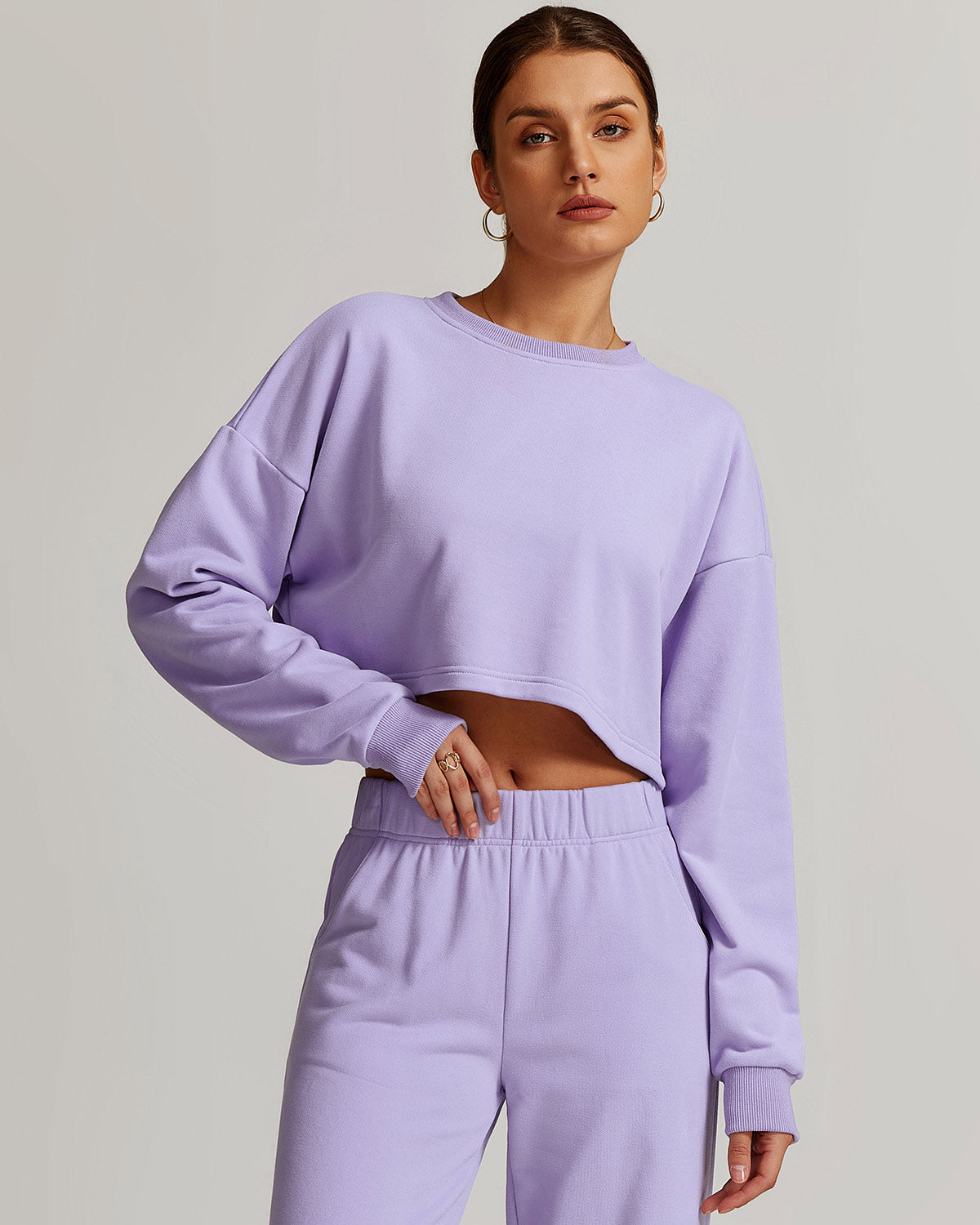 Brynn Crop Sweatshirt - Purple